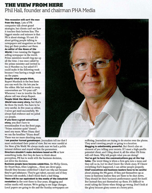 Phil Hall - Founder and Chairman PHA Media - interview in Director Magazine  May 2009